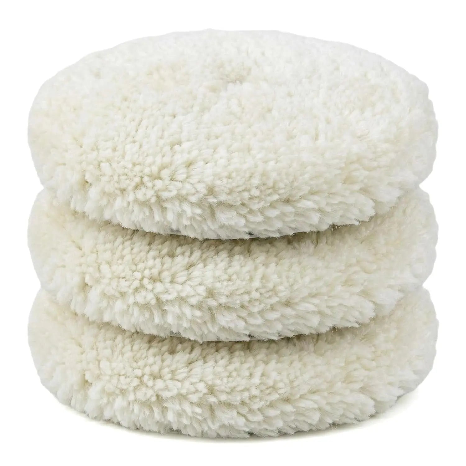 3 Pack Wool Polishing Pad 7" Wool Hook & Loop Grip Buffing Pad for Compound Cutting & Polishing