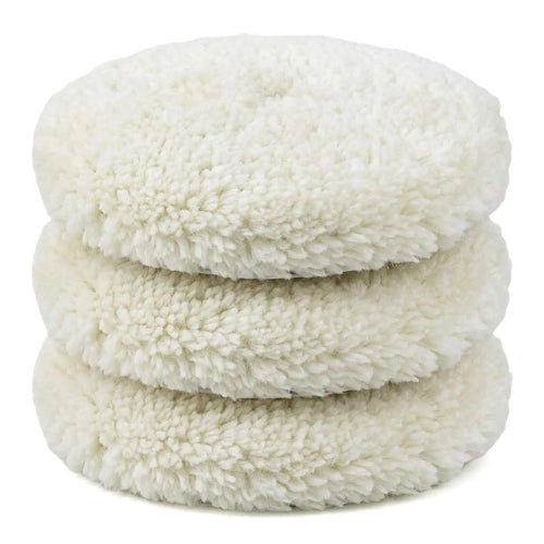 3 Pack Wool Polishing Pad 7" Wool Hook & Loop Grip Buffing Pad for Compound Cutting & Polishing