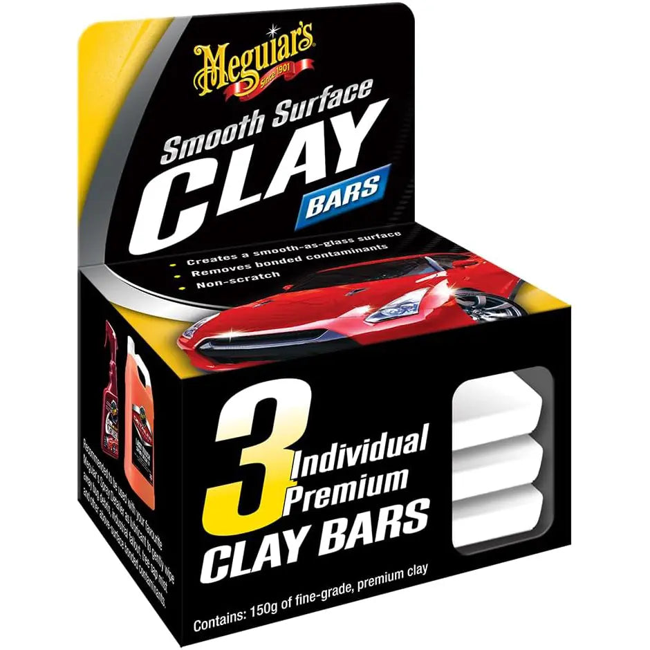 Meguiar’s Smooth Surface Clay Bar Kit (3 Pack) – Car Detailing Clay Bars for Paint, Glass & Chrome