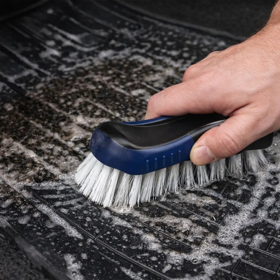 Car Interior & Tyre Cleaning Brush – Multi-Purpose Scrub Brush for Mats, Carpets & Wheels