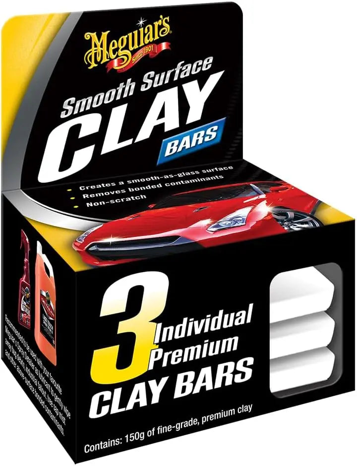 Meguiar’s Smooth Surface Clay Bar Kit (3 Pack) – Car Detailing Clay Bars for Paint, Glass & Chrome