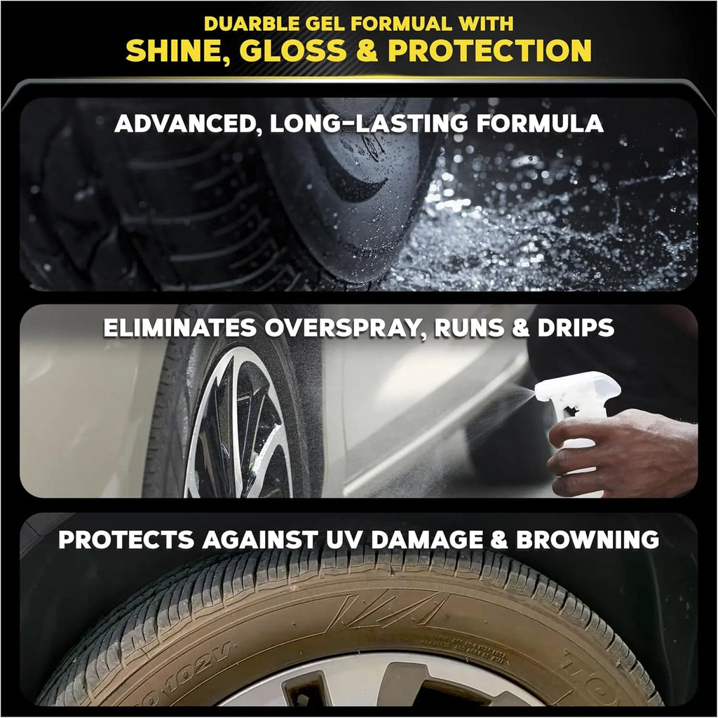 Meguiar’s Endurance High Gloss Tyre Gel (473ml) – Long Lasting Tyre Shine & UV Protection