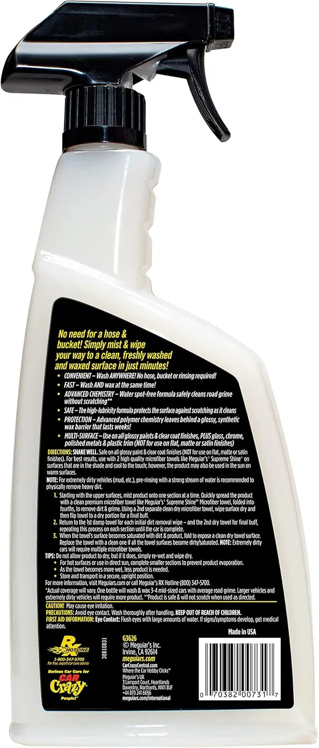 Meguiar's Ultimate Waterless Wash and Wax, 26 Oz | No Scratch Formula