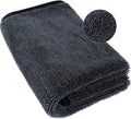 Thick Microfiber Cloth - 650GSM Super Absorbent Car Drying Towel for Detailing, Polishing, and Cleaning - Ideal for Auto Wash & Maintenance (Black, 60 * 90Cm/Pack of 1)