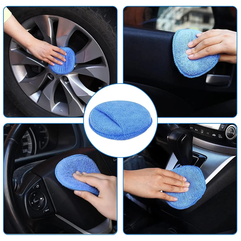 5-Pack Car Wax Applicator Pads, Microfiber Applicator Pad with Finger Pocket, Buffing & Polishing Pads for Car Cleaning and Fine Polishing