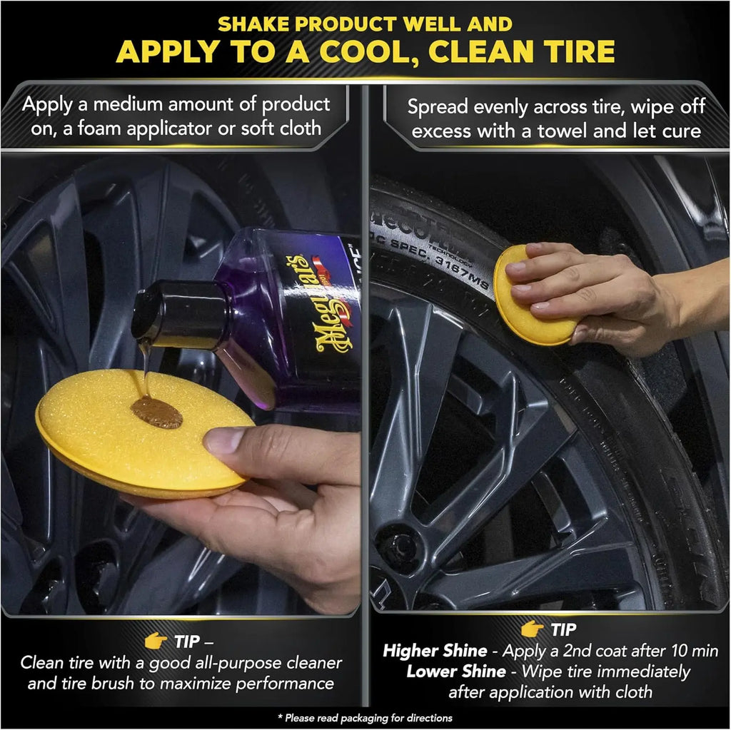 Meguiar’s Endurance High Gloss Tyre Gel (473ml) – Long Lasting Tyre Shine & UV Protection