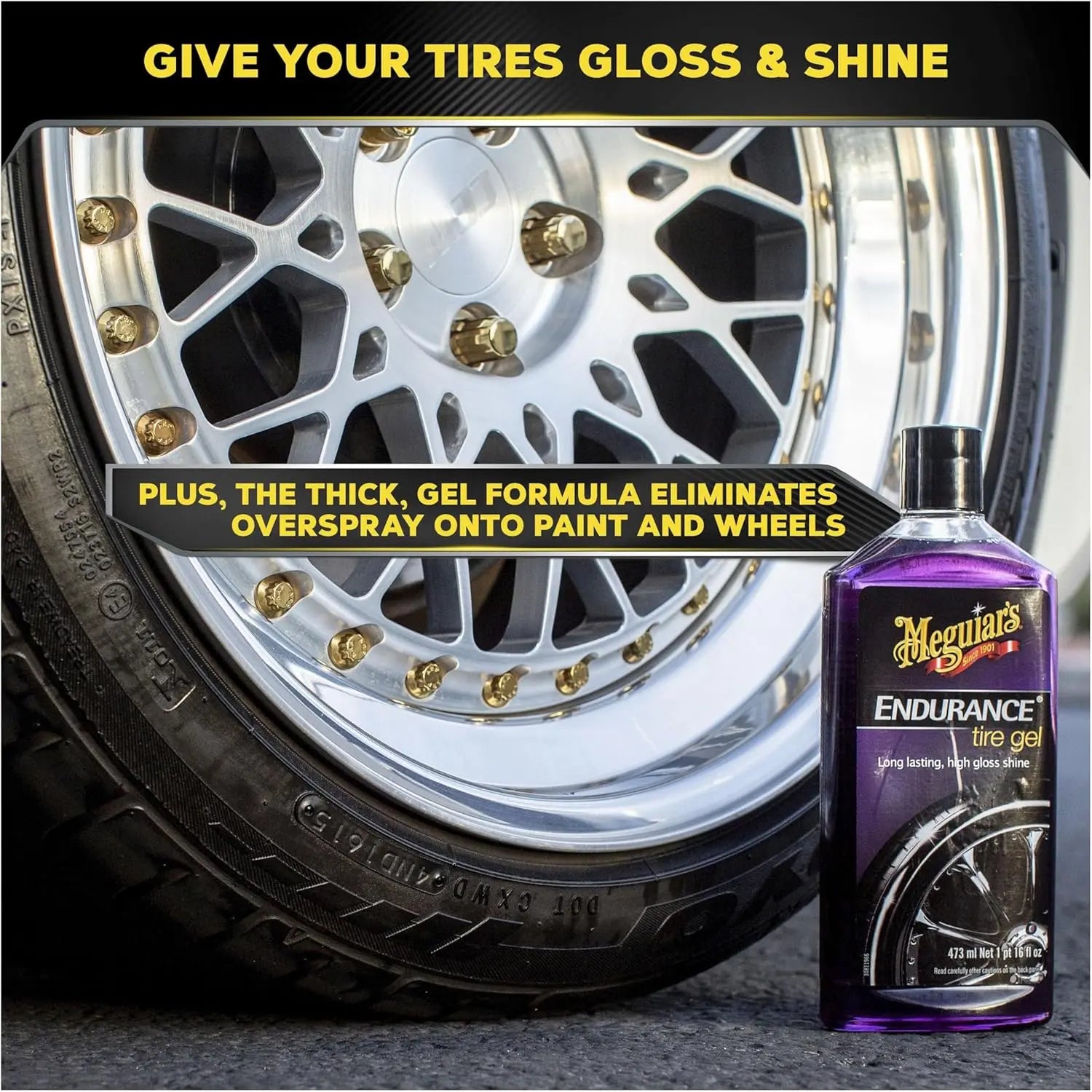 Meguiar’s Endurance High Gloss Tyre Gel (473ml) – Long Lasting Tyre Shine & UV Protection